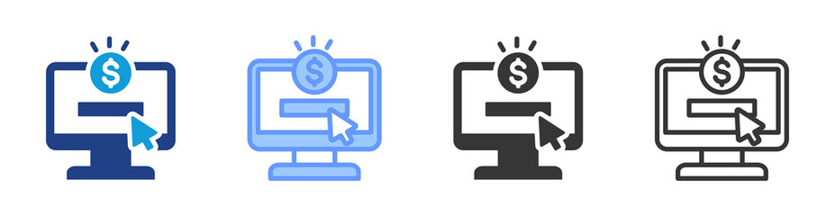 Paid Post icon set multiple style collection