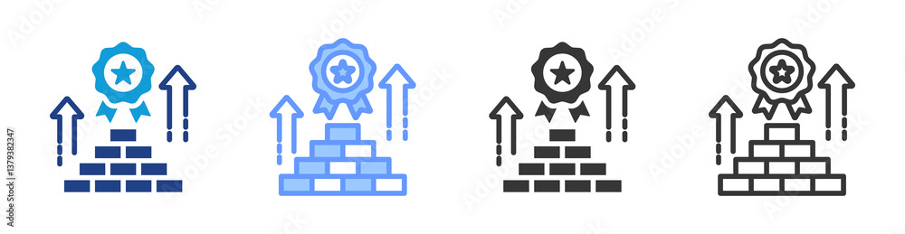 Poster brand building icon set multiple style collection