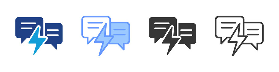 Crisis Leadership icon set multiple style collection