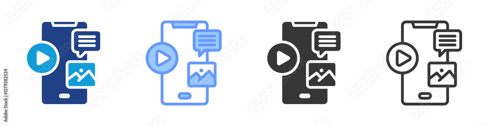 Poster Content icon set multiple style collection