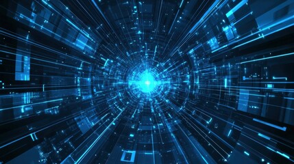 Fototapeta premium Digital Tunnel of Technological Advancement