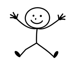 Expressive Stick Figures - Jumping Figure