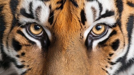 Intense gaze of a beautiful tiger in nature