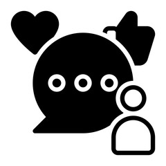 Social icon, glyph icon style