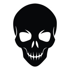 Fototapeta premium Skull Silhouette Illustration on White Background – Dark & Mysterious Symbol