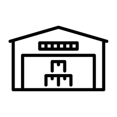 warehouse outline icon. warehouse black line illustration.