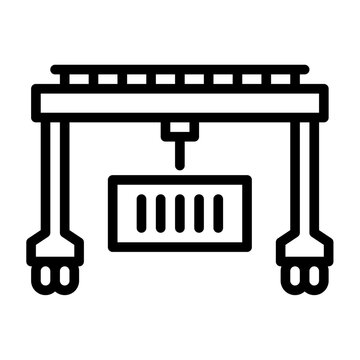 straddle carrier outline icon. straddle carrier black line illustration.