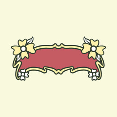 Floran Pattern With Text Space Hand Drawing Illustrator