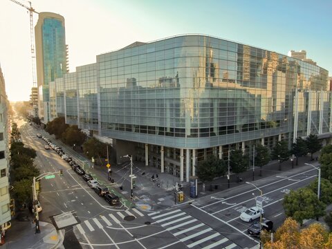 Moscone Center West. The building is a large convention center, hosting events and conferences.  San Francisco, California, USA. 24 November 2024