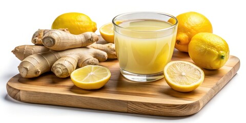 Summer Wellness: Double Exposure Lemon Ginger Juice Photography