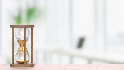 The Sand clock for Time concept 3d Rendering..