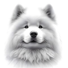 흰 배경, 사모예드, 펜슬드로잉, jpeg (white background, samoyed, pencil drawing, jpeg)