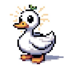 Fototapeta premium 오리, 픽셀아트, jpeg (duck, pixel art, jpeg)