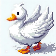 Obraz premium 오리, 픽셀아트, jpeg (duck, pixel art, jpeg)