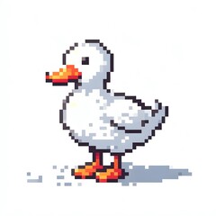Fototapeta premium 오리, 픽셀아트, jpeg (duck, pixel art, jpeg)