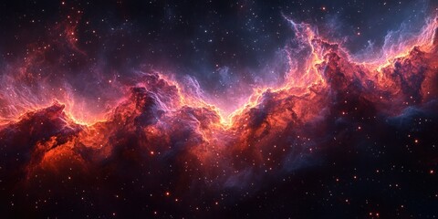 Vibrant Cosmic Nebula Deep Space Scene with Stars and Glowing Lights in Panoramic Equirectangular View