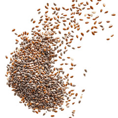 Flax Chia Seeds on transparent background