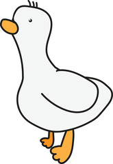 cute duck illustration with white Background