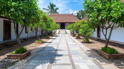Obraz premium Tranquil Path in Garden