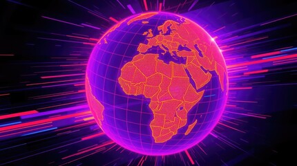 Obraz premium A vibrant digital depiction of our planet earth in space