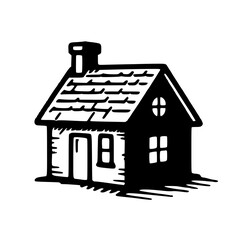 Small house sketch silhouette