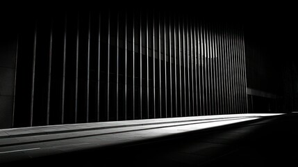 Sleek urban facade at night illuminated street