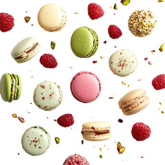 Colorful Macaron Assortment on transparent background