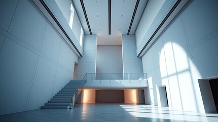 Fototapeta premium Interior Architecture Features A Grand Staircase And Modern Design