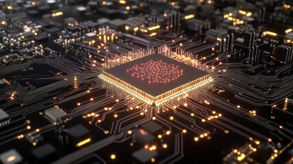 Advanced Computer Processor on Circuit Board