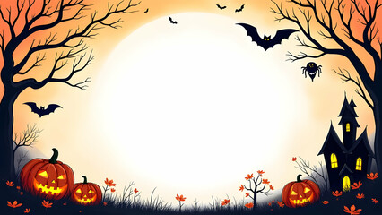 Halloween background illustration copy space