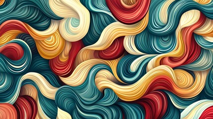 Obraz premium Abstract flowing ribbons in various vibrant and cheerful colors