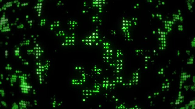 system hacked text animation with green digital background