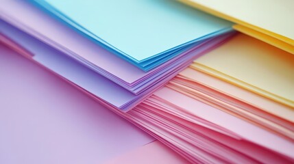 Organizing ideas with colorful sticky notes office space digital content creative environment overhead view new standard