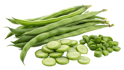 many bundle of fresh green beans .png