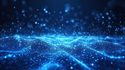 Abstract Blue Digital Wave