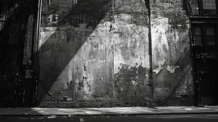 Fototapeta premium Urban Alley Wall Shadowed by Sunlight