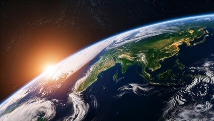 Sunrise Over Earth: A Cosmic Perspective
