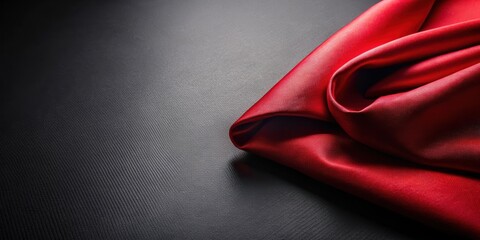 Crimson Drapery on a Dark Surface A Study in Luxurious Texture and Elegant Contrast