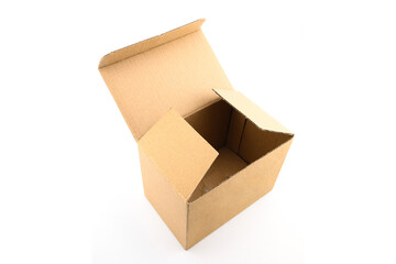 simple brown cardboard box with open lid, suitable for packing and transporting various items