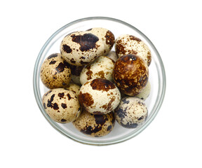 Quail eggs are isolated on a white background