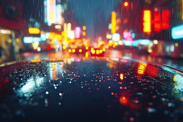 Obraz premium City lights at night captured in blurry abstract style