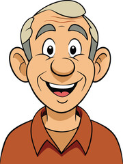 Fototapeta premium cute-old-man-smile-.eps