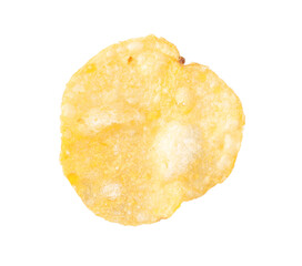One tasty potato chip isolated on white