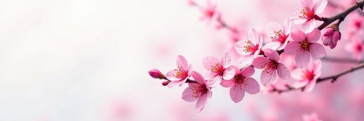 Obraz premium Watercolor cherry blossoms in soft pink and white hues, nature art, spring blooms, floral pattern