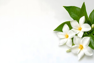 Obraz premium White Flowers Bloom Beautifully on White