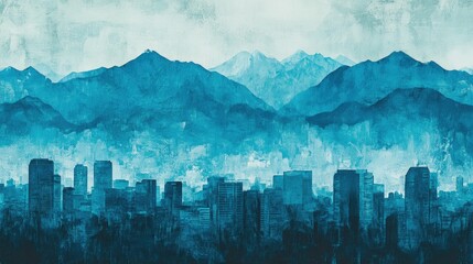 Blue mountains above urban pollution in Chile's central Andes