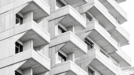 Geometric Architecture, Modern Concrete Structure Building, Abstract Concrete Architecture
