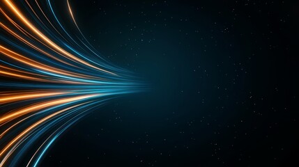 Abstract glowing lines converging futuristic technology background digital art