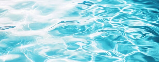 Obraz premium A serene close-up of shimmering turquoise water reflecting sunlight. creating a tranquil atmosphere. perfect for relaxation or summer-themed projects