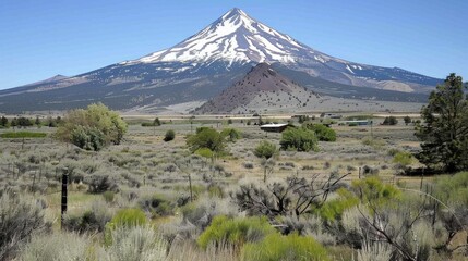 mountain view decorated with plants and clouds	